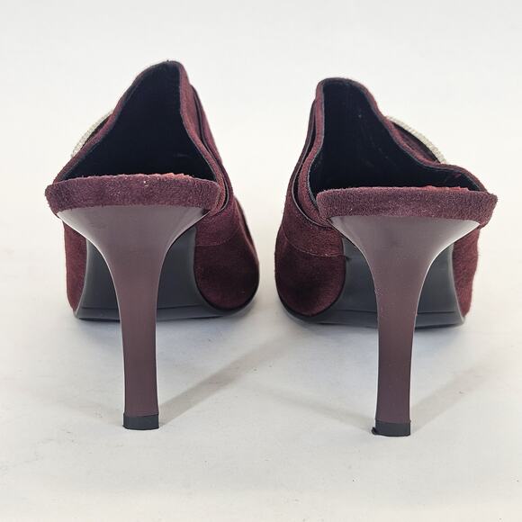 VTG Baroco Kitten Heel 6.5M Suede Ruched Studded Slip On Halloween Goth Witch - Picture 7 of 9